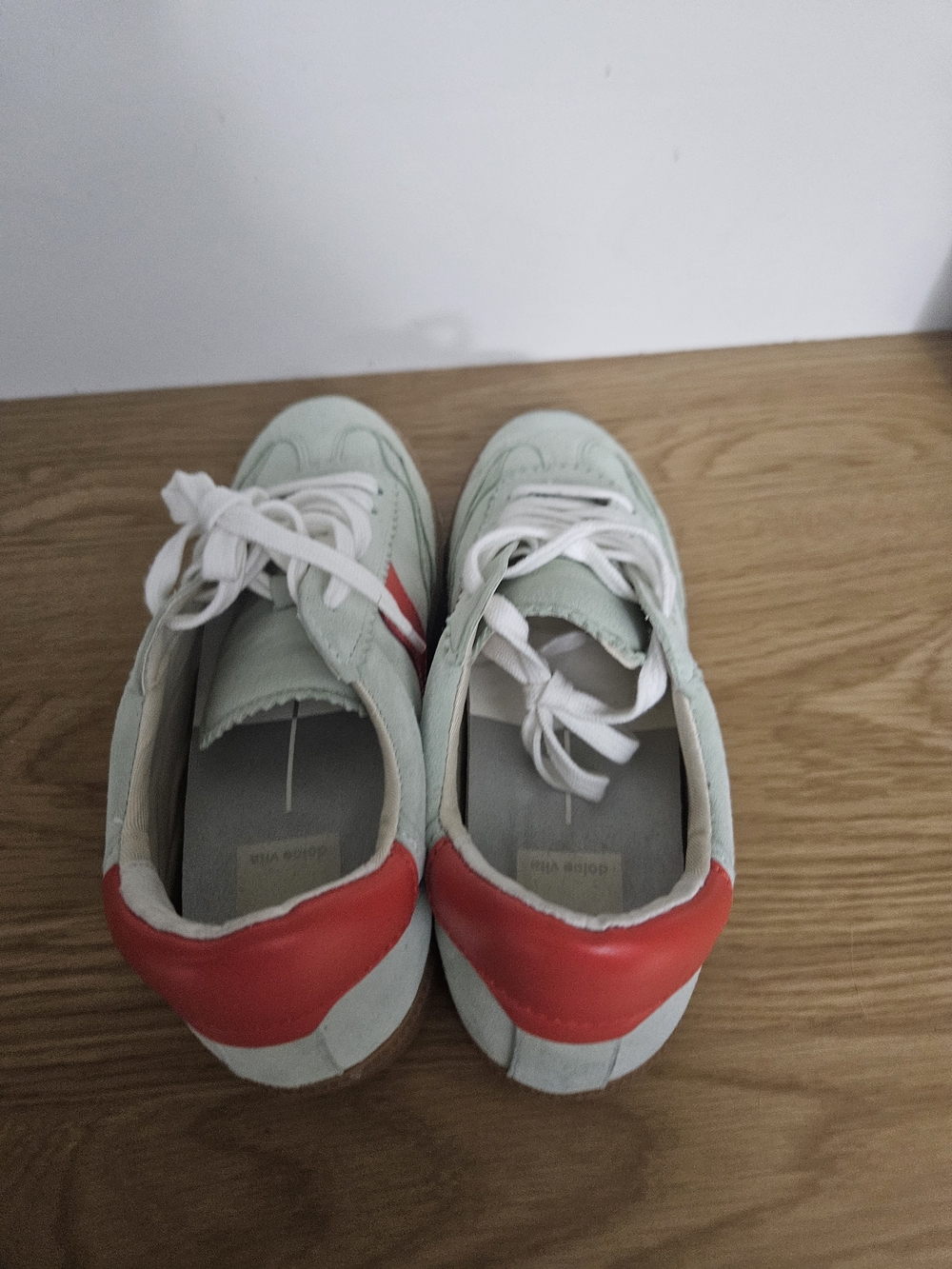 Dolce Vita Mint Green Kids Sneakers with Red Heel